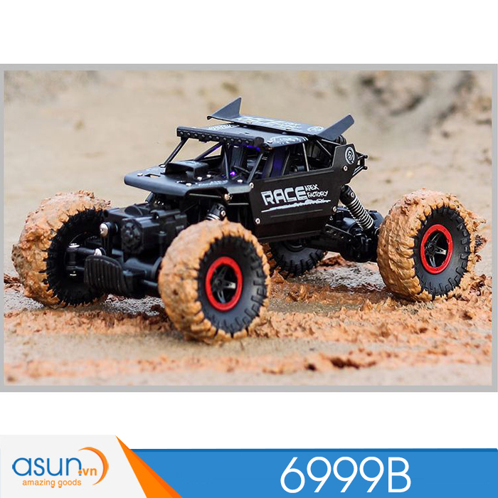 Xe  Điều Khiển Địa Hình Rock Crawler 6999B 4WD Rally Car Vỏ Nhôm Đen